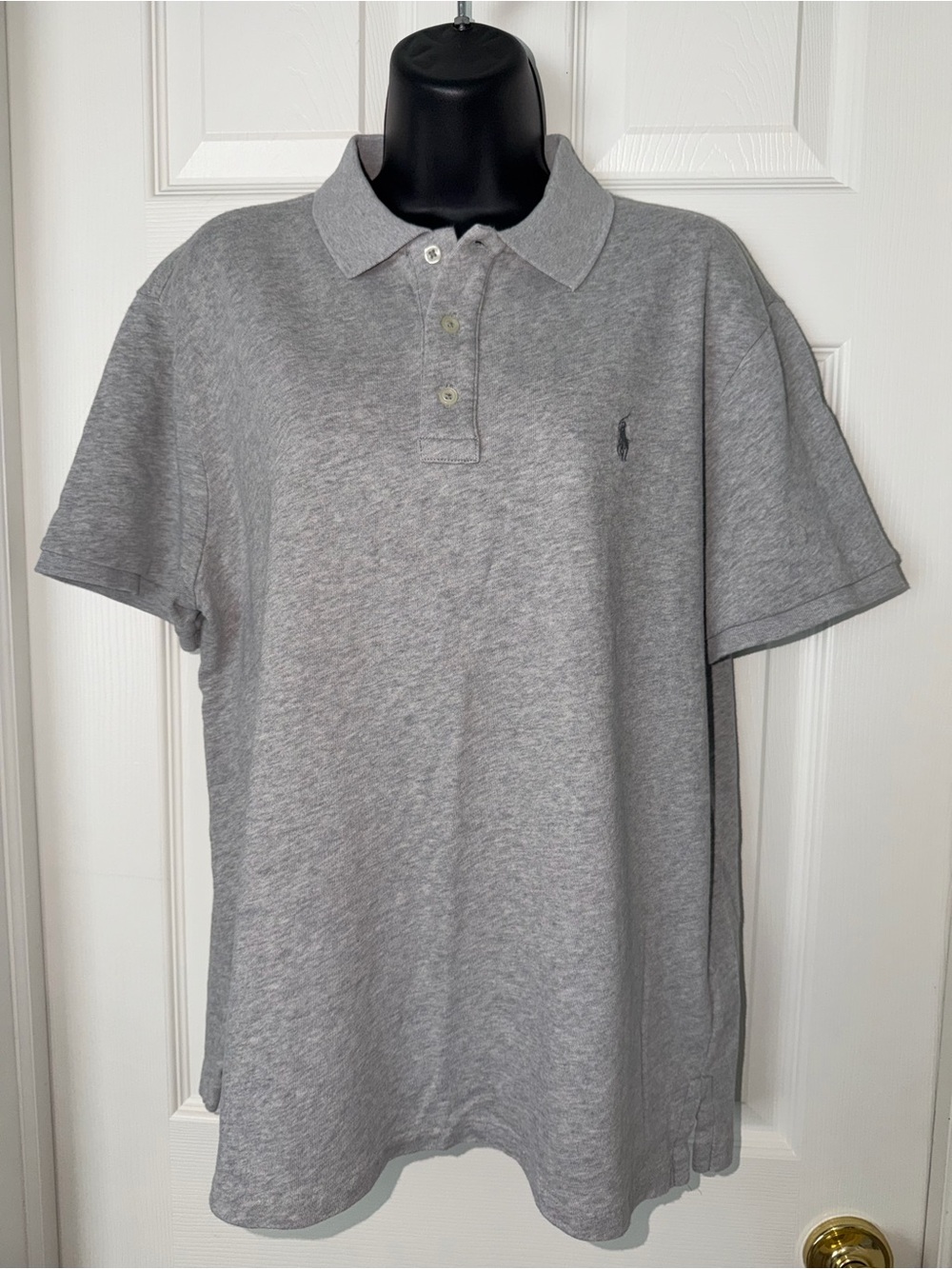 Polo Ralph Lauren Classic Fit Solid Soft Gray Cotton Short Sleeve Polo Shirt